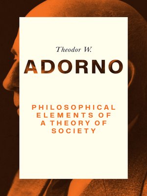cover image of Philosophical Elements of a Theory of Society